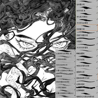 Sketch, Lineart & Hatching Manga Brush Set for CSP & Photoshop (Set 3) - 28 Professional Brushes
