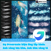 30 Glitter & Sparkle Effect Procreate Brushes - Golden Shimmer, Star Particles & Light Effects