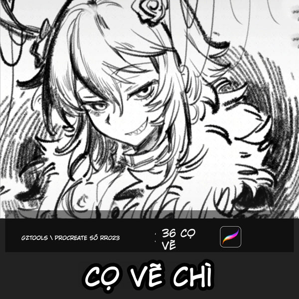 36 Detail Rendering Procreate Brush Set RR023 - Professional Manga, Anime & Illustration Tools