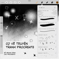 Comic Art Procreate Brush Set - Halftone Dots, Borders, Light Splash & Texture Effects
