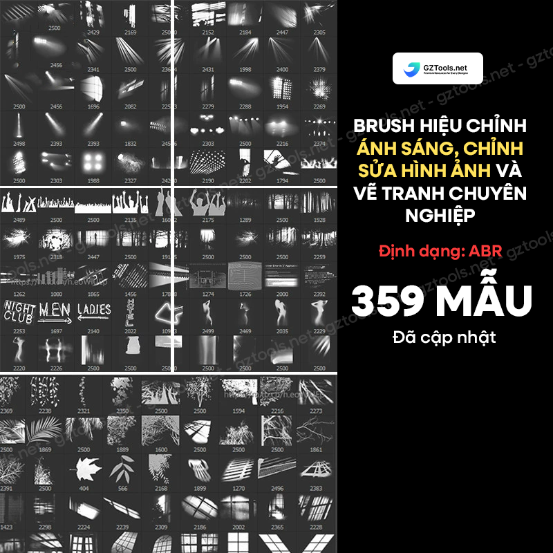 359 ABR Light Adjustment & Image Enhancement Brushes for Photoshop