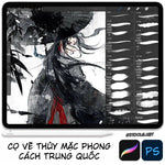 Chinese Ink Brush Collection for Procreate & Photoshop: Calligraphy Pen, Ink Splatter & Color Bleed CP412 - 150+ Brushes