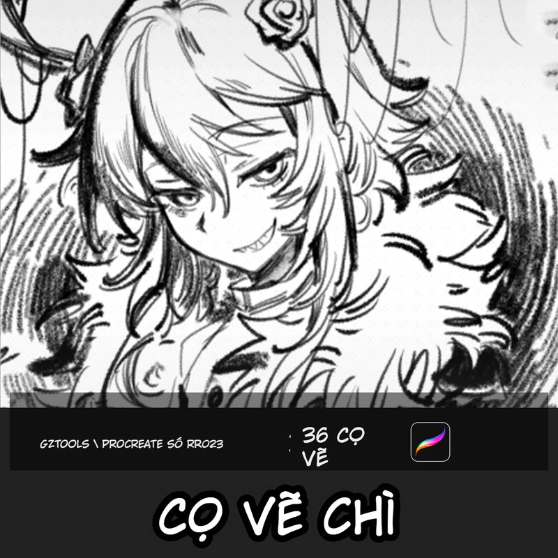 36 Detail Rendering Procreate Brush Set RR023 - Professional Manga, Anime & Illustration Tools